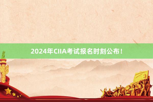 2024年CIIA考试报名时刻公布！
