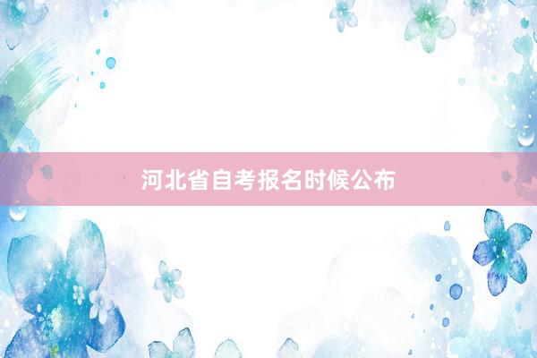 河北省自考报名时候公布